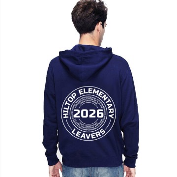Leavers 2026 Hiltop Elementary Circular Design Graduation School Logo Stars & Stripes Hood